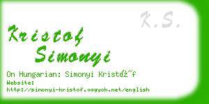 kristof simonyi business card